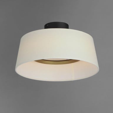 Maxim Lighting 10330OFNAB Paramount LED Flush Mount illuminated showing integrated brass LED ring