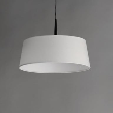 Maxim Lighting 10334WTBK Paramount 1 Light Matte Black Pendant with White Linen Shade