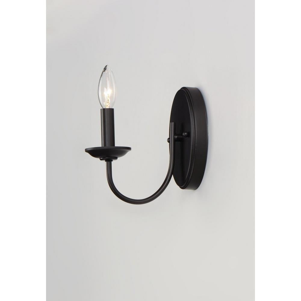 Maxim Lighting 10351SN Logan 1 Light Wall Sconce mounted on wall side view