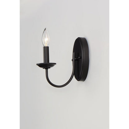 Maxim Lighting 10351SN Logan 1 Light Wall Sconce mounted on wall side view