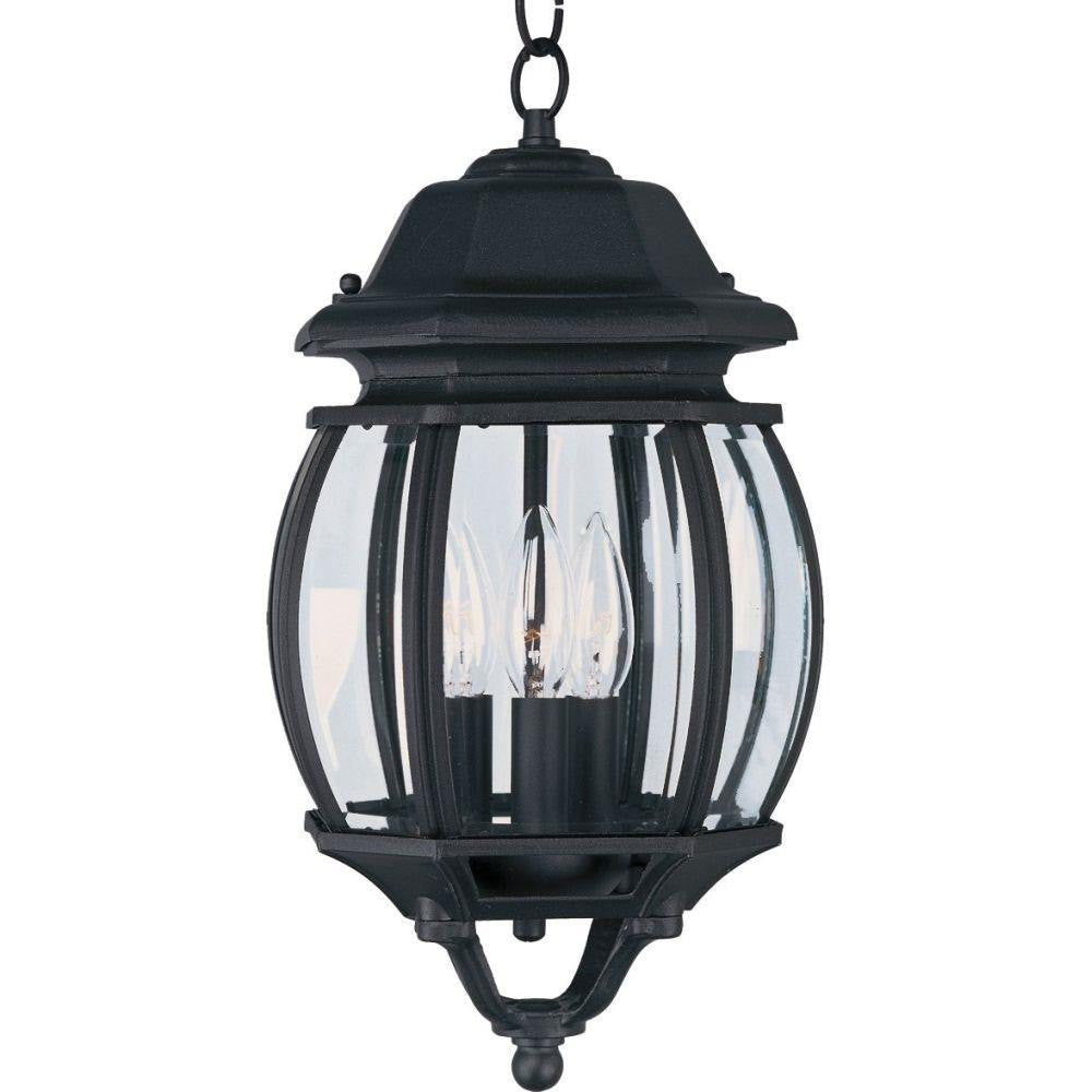 Maxim Lighting 1036BK Crown Hill 3 Light Black Outdoor Hanging Lantern