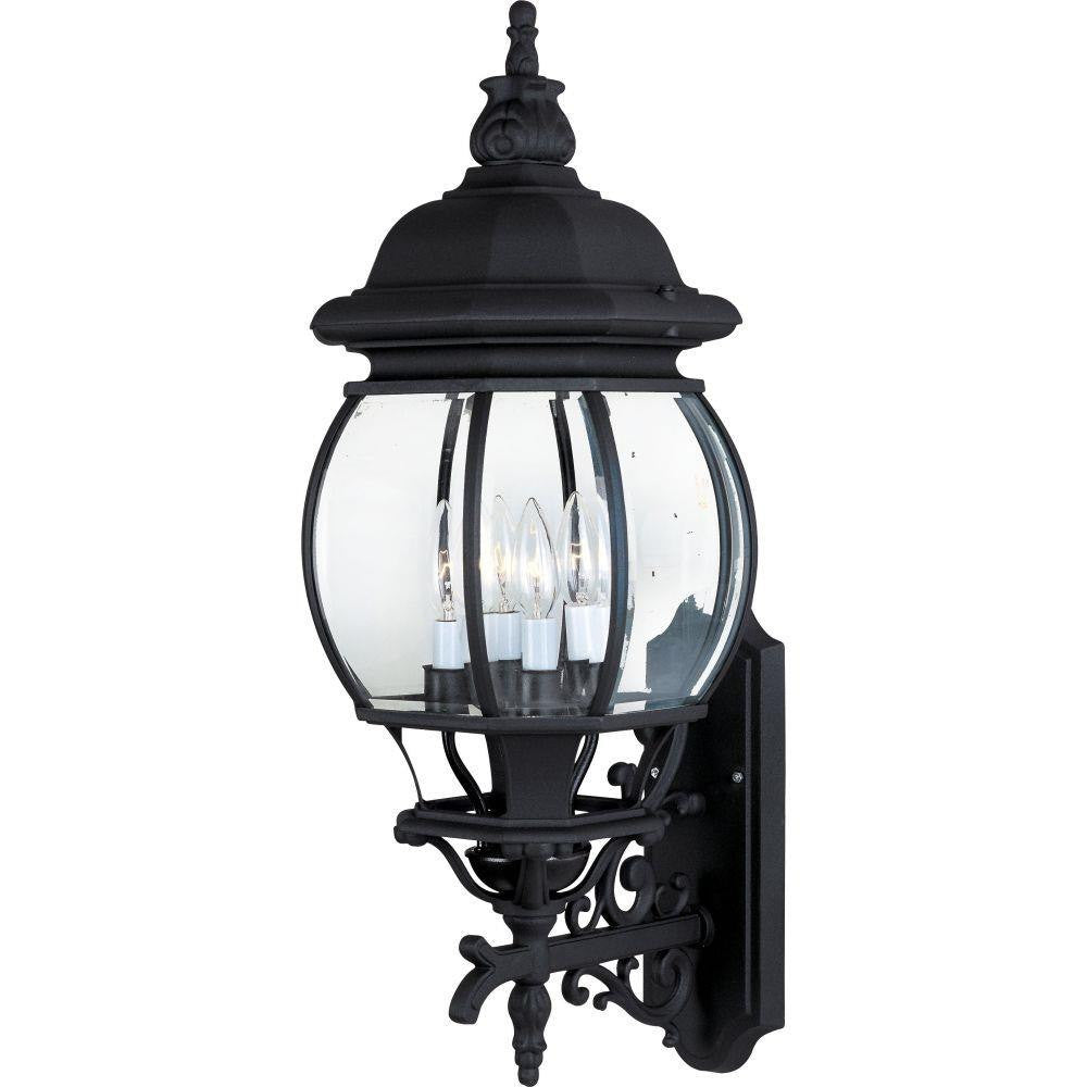 Maxim Lighting 1037BK Crown Hill 4 Light Black Outdoor Wall Lantern