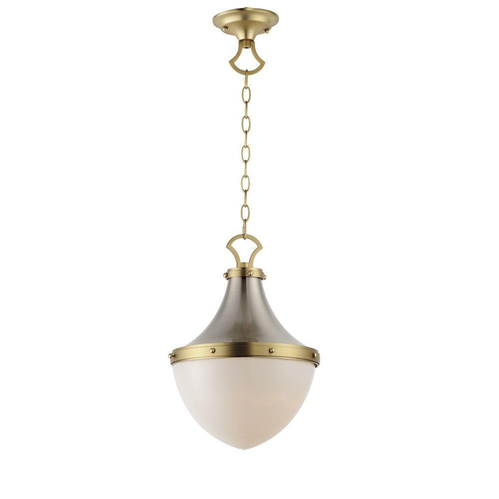 Maxim Lighting 10384WTSNSBR Conrad 1 Light Satin Nickel and Satin Brass Pendant Ceiling Light