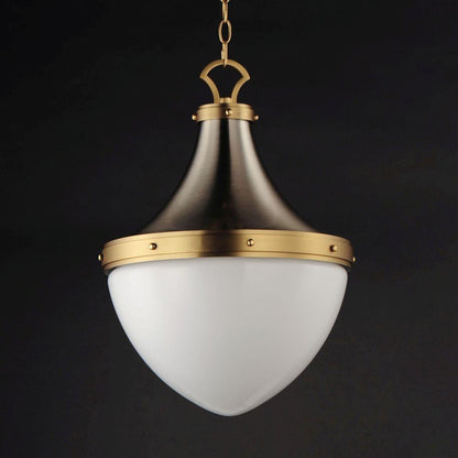 Maxim Lighting 10386WTSNSBR Conrad 1 Light Pendant Ceiling Light in Satin Nickel and Satin Brass on Dark Background