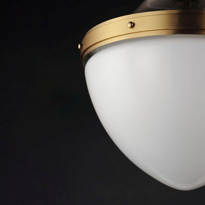 Maxim Lighting 10386WTSNSBR Conrad Pendant Close-Up of Satin Brass Ring and White Glass Shade