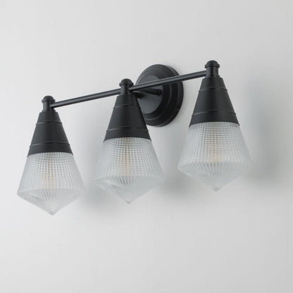 Maxim Lighting 10393PRBK Hargreaves 3 Light Black Bath Vanity Wall Light Angle View