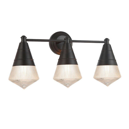 Maxim Lighting 10393PRBK Hargreaves 3 Light Black Bath Vanity Wall Light Side View