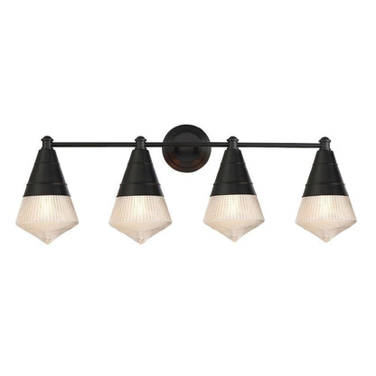 Maxim Lighting 10394PRPC Hargreaves 4 Light 33 inch Bath Vanity Wall Light - Angle View White Background