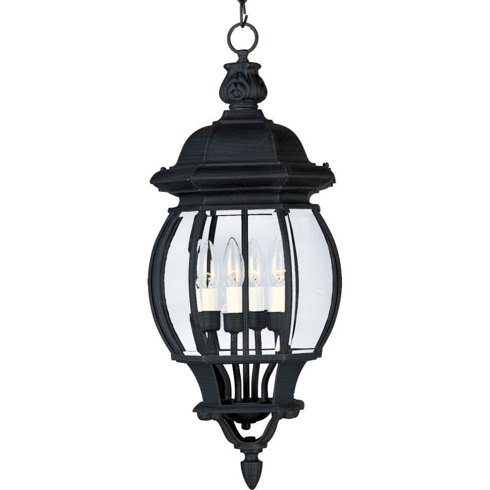 Maxim Lighting 1039BK Crown Hill 4 Light 10 inch Black Outdoor Hanging Lantern Pendant