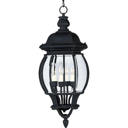 Maxim Lighting 1039BK Crown Hill 4 Light 10 inch Black Outdoor Hanging Lantern Pendant