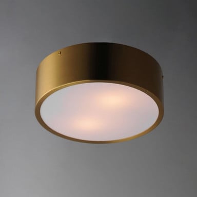 Maxim Lighting 10494WTSBR Tommy Satin Brass Flush Mount Ceiling Light Illuminated