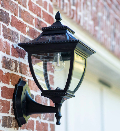 Gama Sonic 104B033 Pagoda Bulb Solar Lamp – Wall/Pier/3″ Fitter Mount