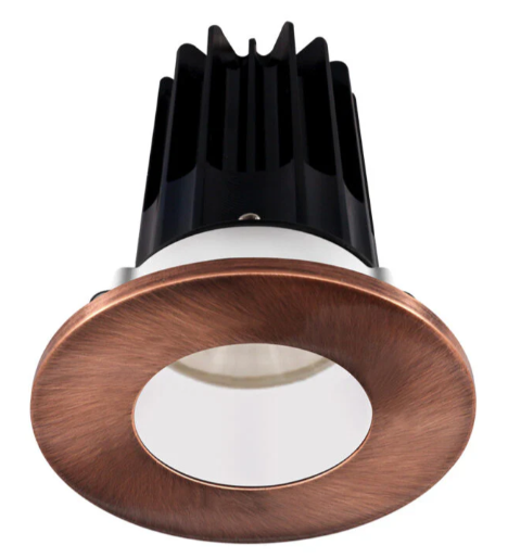 Lotus LED Lights LED-2-S8W2-3018K-2RRWH-2RTCP-60D 2 inch Recessed Downlight LED, Wattage 8W, Dim to Warm 3000-1800K, Lumens 600 lm, 60° Beam Angle, White Reflector, Round Copper Trim