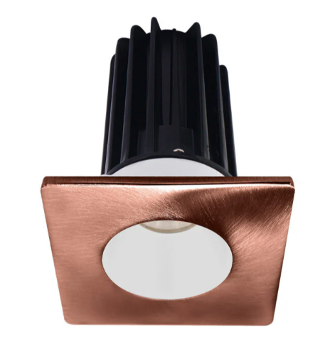 Lotus LED Lights LED-2-S8W2-5CCT-2RRWH-2STCP-60D 2 inch Recessed Downlight LED, Wattage 8W, Multi-Color Temperature 600 lm, 60° Beam Angle, White Reflector, Square Copper Trim