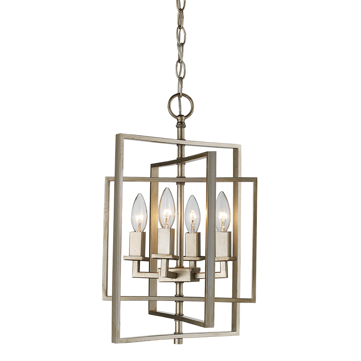 Trans Globe Lighting 10594 ASL El Capitan 4 light pendant ceiling light in Antique Silver Leaf