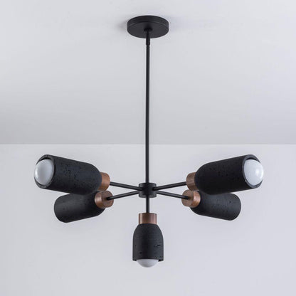 Maxim Lighting 10625TVOY Pompeii 5 Light 36.5 Inch Chandelier installed on ceiling lifestyle shot