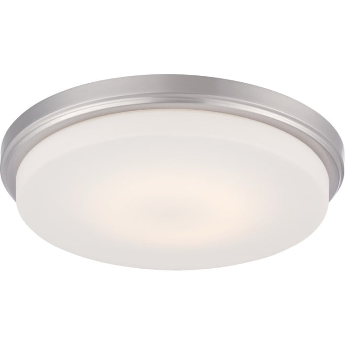 Nuvo 62-609 Dale LED Flush Mount, 13IN, Color Temperature 3000K, Voltage 120V, Brushed Nickel / Opal Frosted Glass