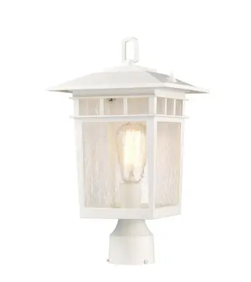 Nuvo 60-5951 16-in Cove Neck LG Outdoor Post Light Fixture w/o Bulb, Voltage 120V, White