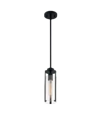 Nuvo 60-7160 Marina Series Mini Pendant Light w/ Clear Glass, Wattage 60W, Matte Black