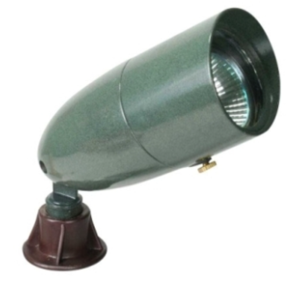 ORBIT 1071-GN Cast Aluminum Hooded Bullet Landscape Light, Green Finish