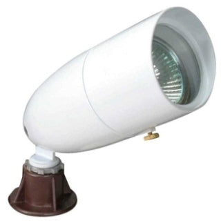ORBIT 1071-WH Cast Aluminum Hooded Bullet Landscape Light, White Finish