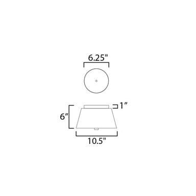 Maxim Lighting 10710WTBKNAB Miles LED Flush Mount - Dimensions Diagram 10.5W x 6H inches