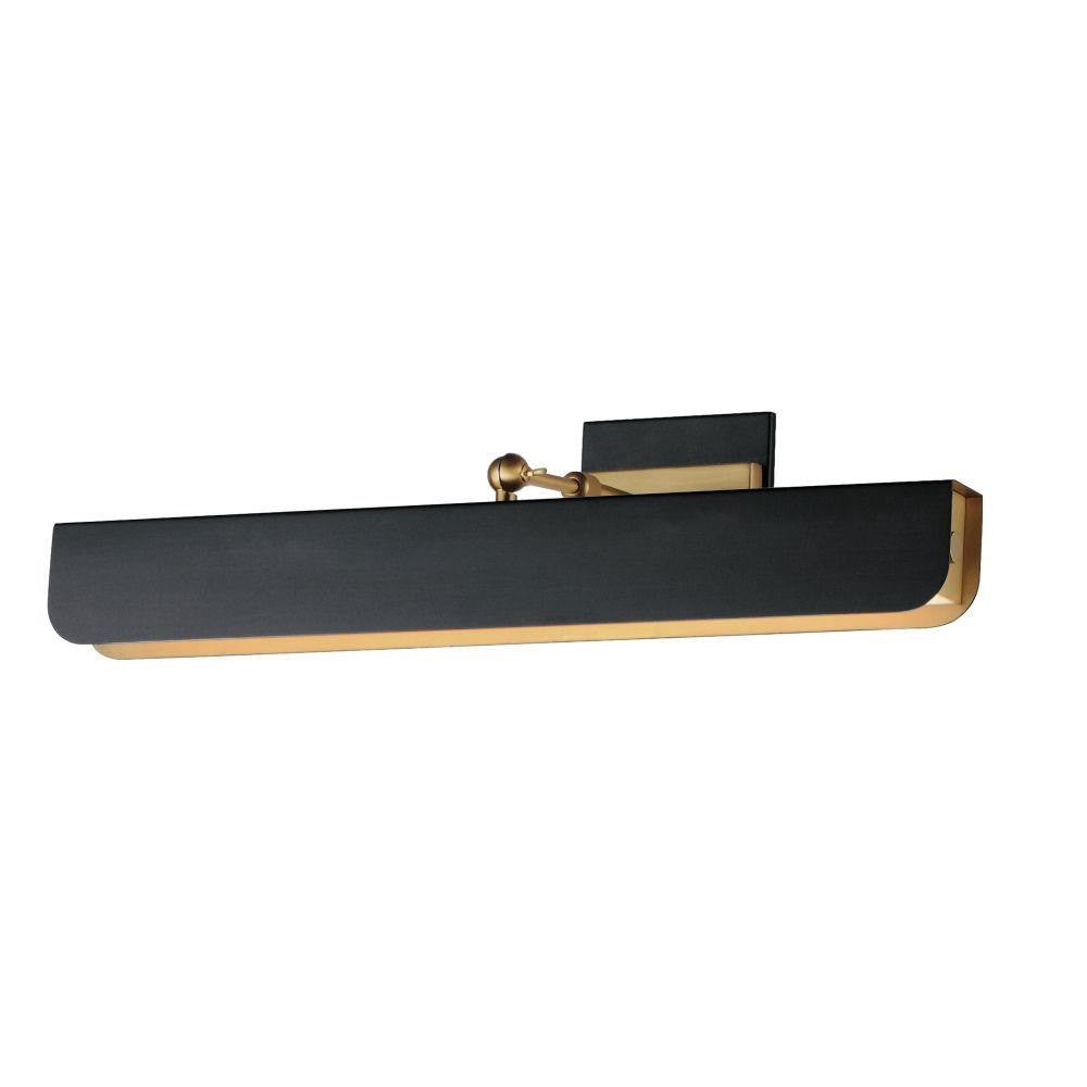 Maxim Lighting 10712WTBKNAB Miles 1 Light 24 Inch Matte Black and Natural Aged Brass LED Articulating Wall Sconce