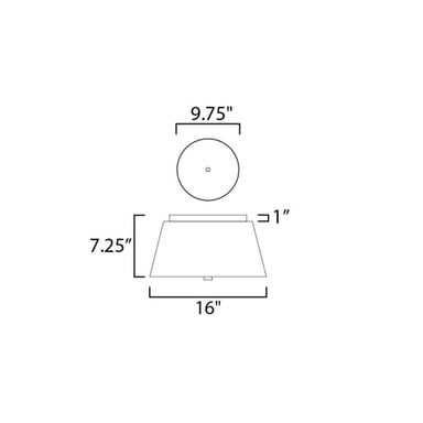 Maxim Lighting 10719WTBKNAB Miles Flush Mount Ceiling Light - Dimensions Diagram