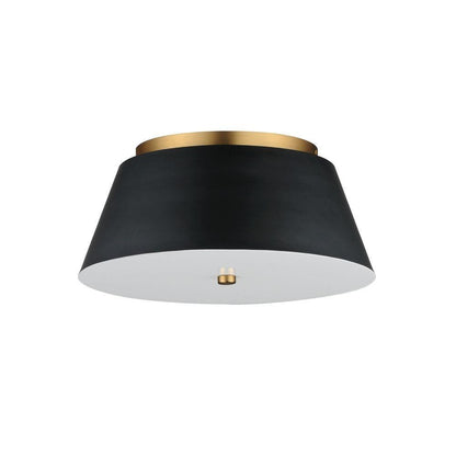 Maxim Lighting 10719WTBKNAB Miles 1 Light 16 Inch Black/Natural Aged Brass Flush Mount Ceiling Light