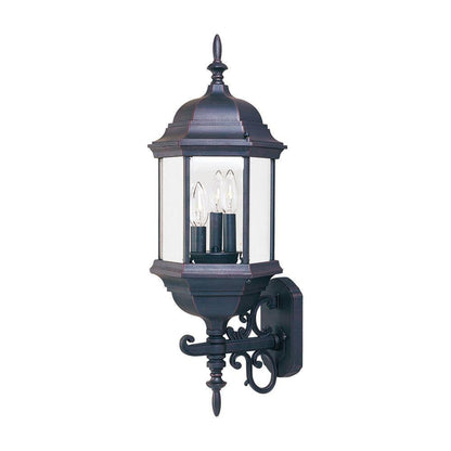 Maxim Lighting 1074CLEB Cast 3 Light 25 Inch Empire Bronze Outdoor Wall Lantern
