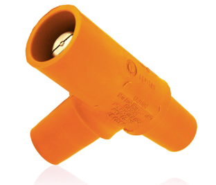 Leviton 16A22-UO 16 Series Taper Nose Multi-Way Connector, Cam-Type, Tapping Tee, 400A Max, Orange Finish