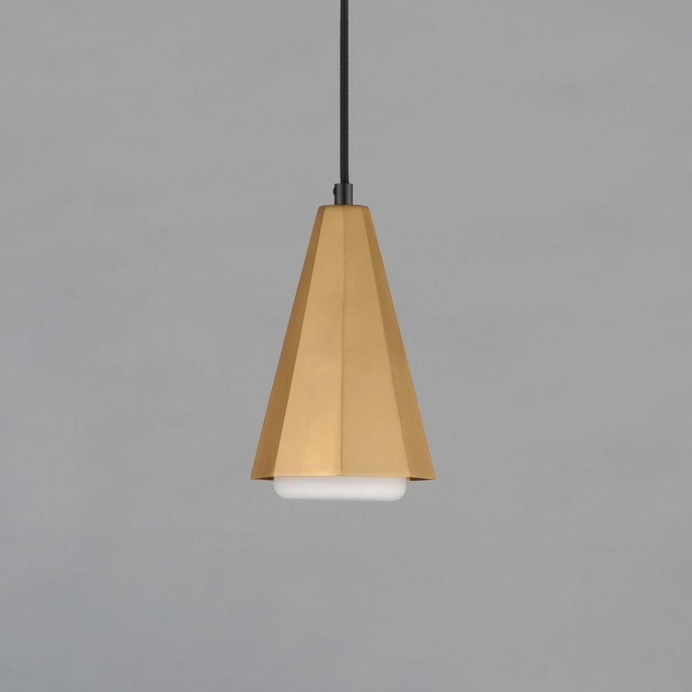 Maxim Lighting 10811SWBKAB Rizzo 1 Light Pendant Side Angle View on Grey Background