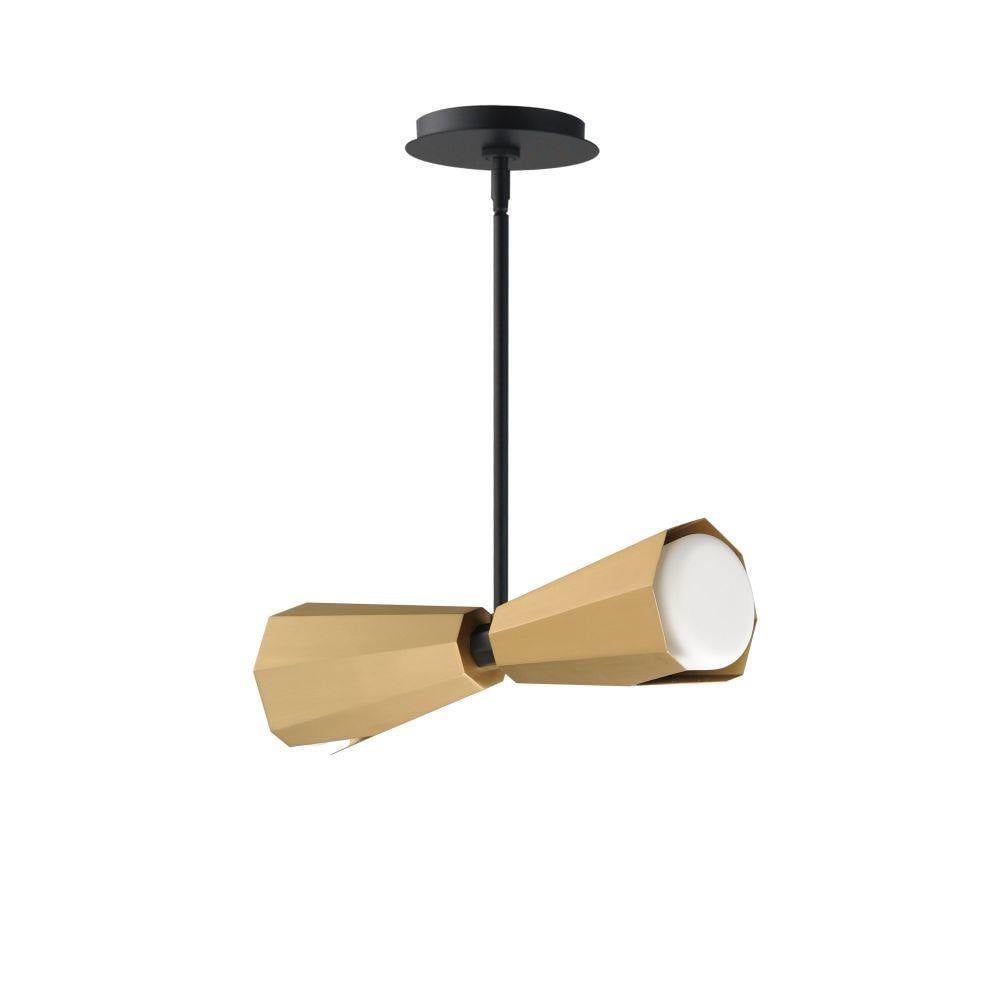 Maxim Lighting 10812SWBKAB Rizzo 2 Light Pendant Natural Aged Brass with Matte Black