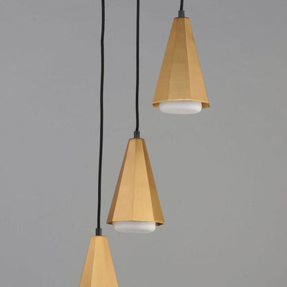 Maxim Lighting 10813SWBKAB Rizzo 3 Light Natural Aged Brass Pendant - Alternate Angle View