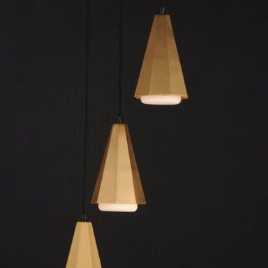 Maxim Lighting 10813SWBKAB Rizzo 3 Light Natural Aged Brass Pendant - Illuminated Dark Background View