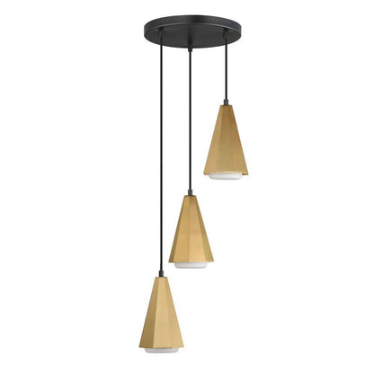 Maxim Lighting 10813SWBKAB Rizzo 3 Light 14 Inch Natural Aged Brass Pendant Ceiling Light - White Background View