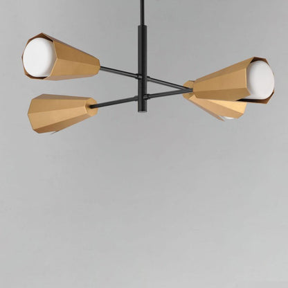 Maxim Lighting 10815SWBKAB Rizzo 4 Light Chandelier side angled view