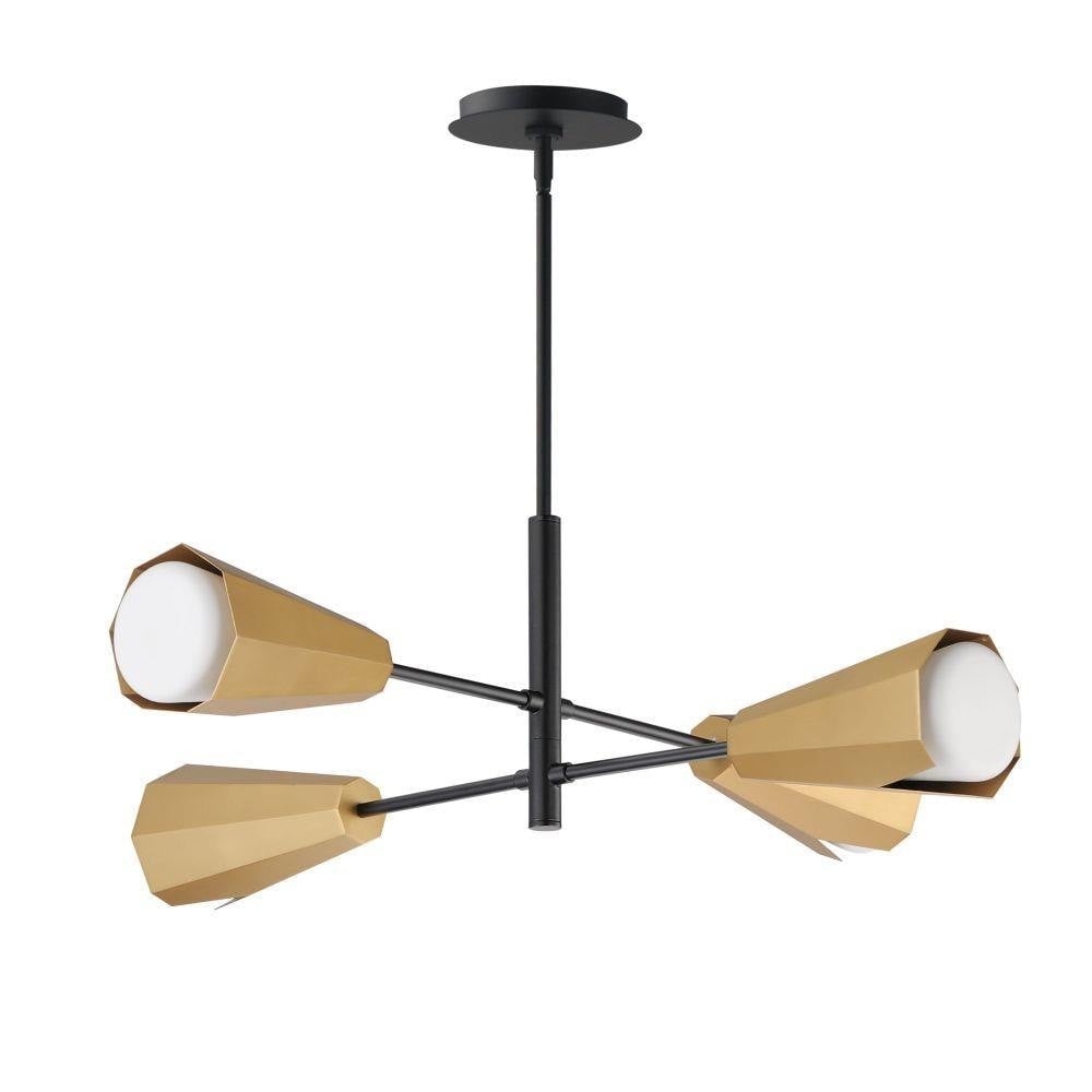 Maxim Lighting 10815SWBKAB Rizzo 4 Light Chandelier full product view on white background