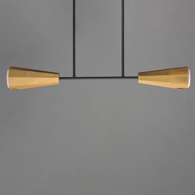 Maxim Lighting 10816SWBKAB Rizzo Linear Pendant front view on gray background