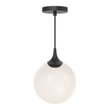 Alora  Lighting PD505108MBOP Nouveau 1 Light 8 inch Mini Pendant in Matte Black with Opal Glass