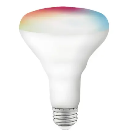 SATCO S11257 Smart LED BR30 Bulb, E26, Wattage 9.5W, Lumens 760 lm, Voltage 120V, RGB & Tunable White