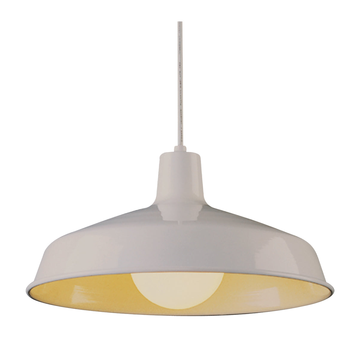 Trans Globe Lighting 1100 WH Sherman white metal shade pendant ceiling light