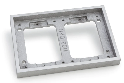 Lew Electric 1102-DBE-A Two Gang Flange For 1100 Series Floor Boxes, Aluminum