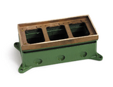 Lew Electric 1103-58 Adjustable Three Gang Deep Concrete Floor Box, Brass