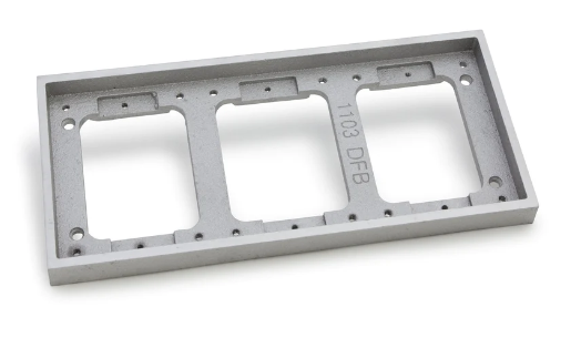Lew Electric 1103-DBE-A Three Gang Tile Flange for 1100 Series Floor Boxes, Aluminum