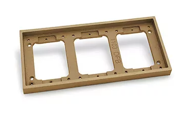 Lew Electric 1103-DBE-B Three Gang Tile Flange for 1100 Series Floor Boxes, Brass