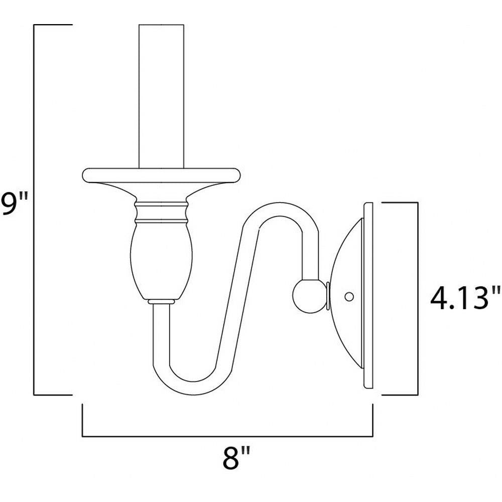 Maxim Lighting 11031OI Towne Wall Sconce Dimensions Diagram