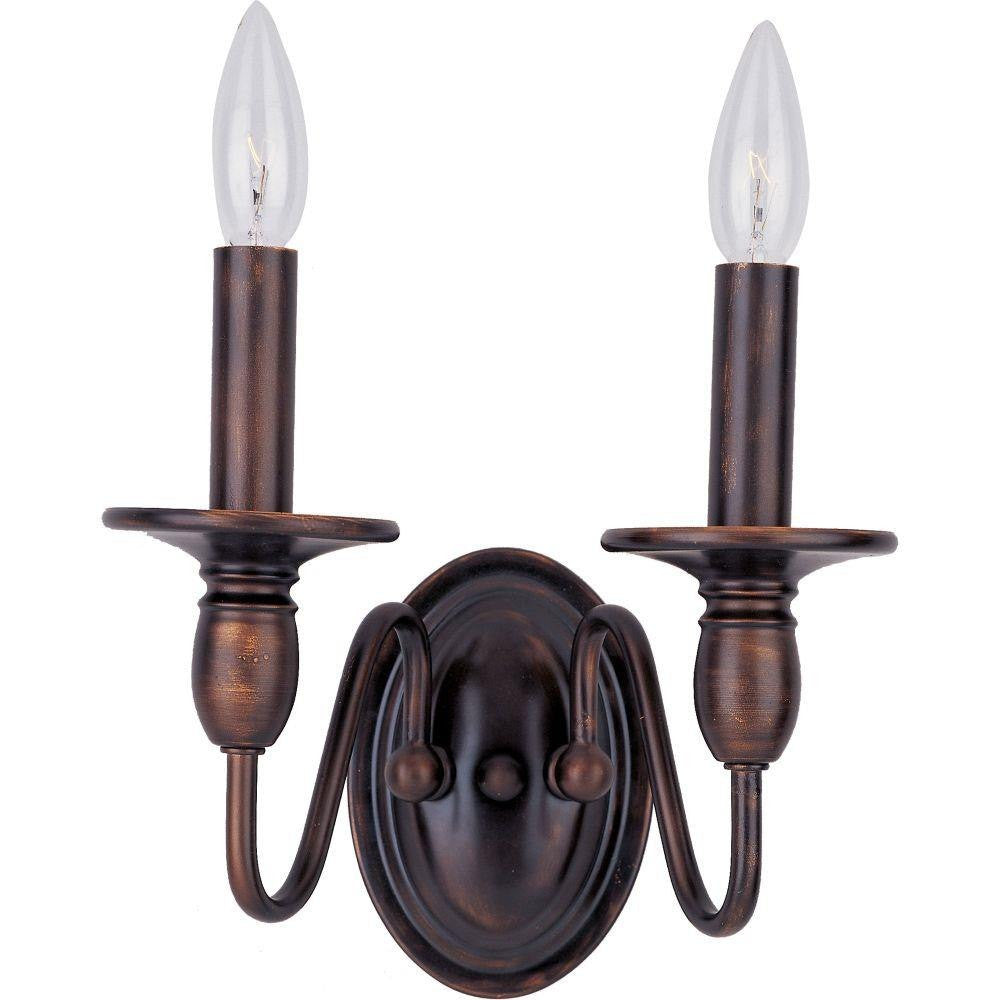 Maxim Lighting 11032OI Towne 2 Light Oil Rubbed Bronze Wall Sconce
