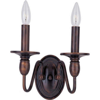 Maxim Lighting 11032OI Towne 2 Light Oil Rubbed Bronze Wall Sconce