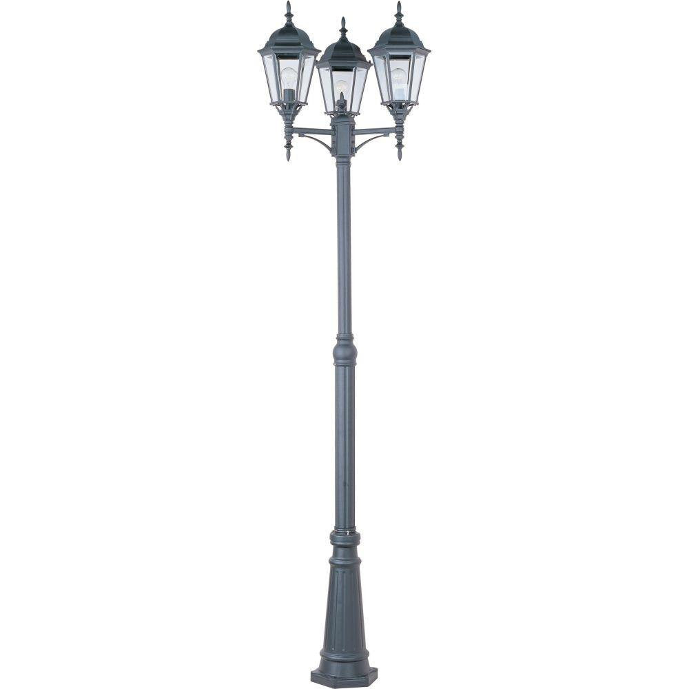 Maxim Lighting 1105BK Poles 3 Light 24 Inch Black Outdoor Pole Post Mount